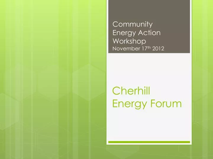 cherhill energy forum
