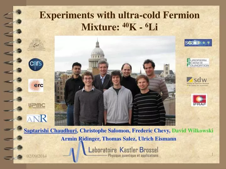 experiments with ultra cold fermion mixture 40 k 6 li