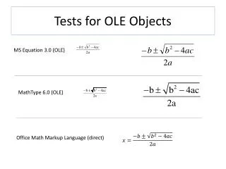 Tests for OLE Objects