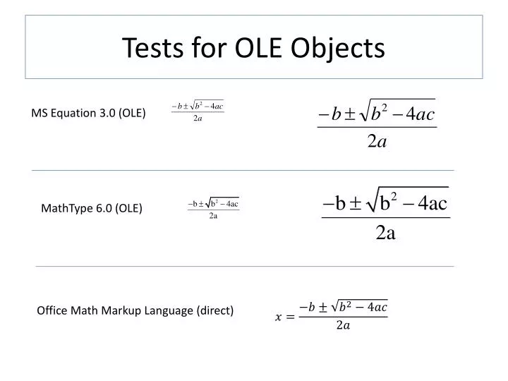 tests for ole objects