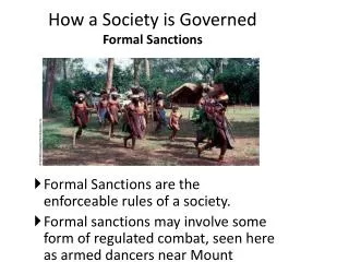 How a Society is Governed Formal Sanctions