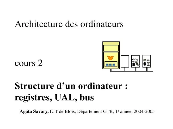 architecture des ordinateurs cours 2 structure d un ordinateur registres ual bus