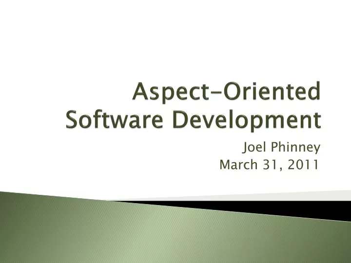 aspect oriented software development