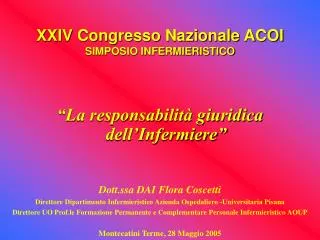 xxiv congresso nazionale acoi simposio infermieristico