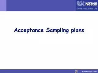 acceptance sampling plans