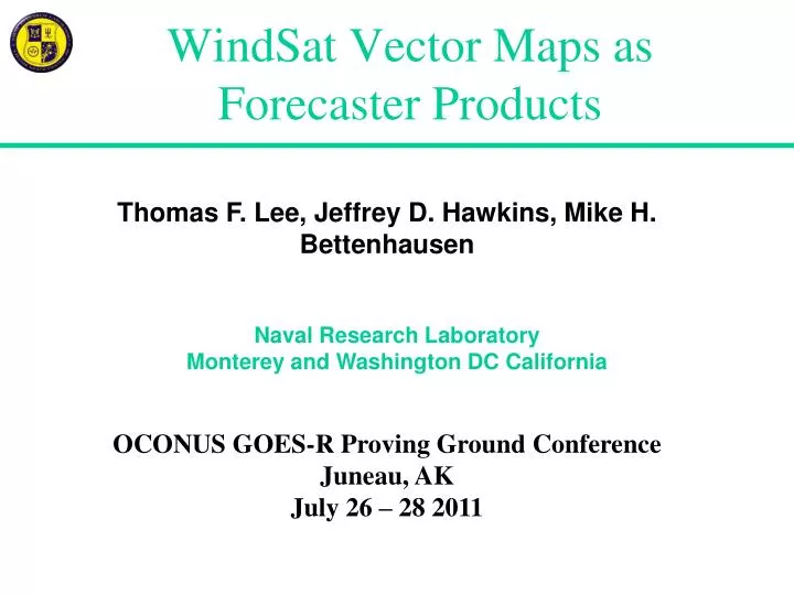 windsat vector maps as forecaster products