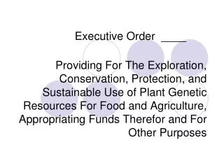 Executive Order ____