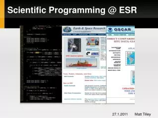 Scientific Programming @ ESR