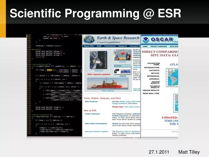 scientific programming @ esr