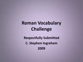 Roman Vocabulary Challenge