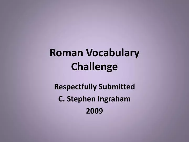 roman vocabulary challenge