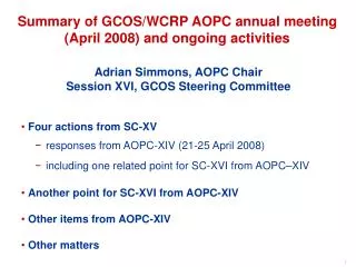 Adrian Simmons, AOPC Chair Session XVI, GCOS Steering Committee