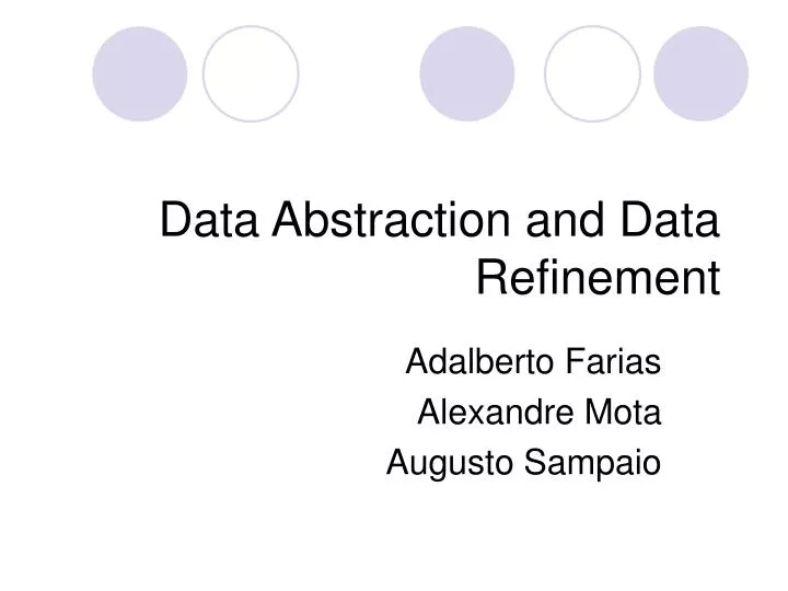 data abstraction and data refinement