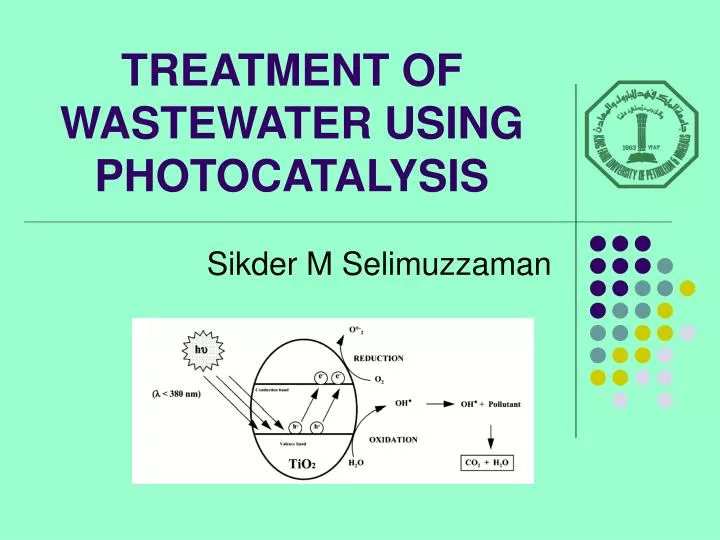 treatment of wastewater using photocatalysis