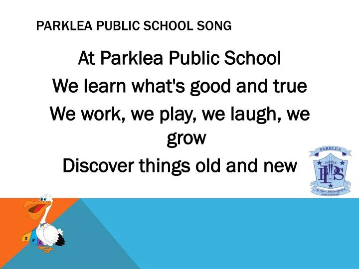parklea public school song