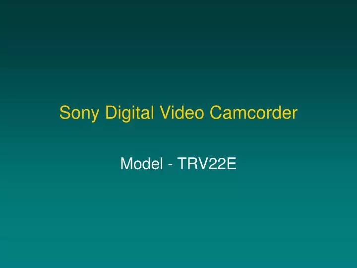 sony digital video camcorder