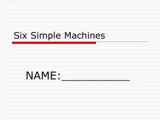 six simple machines