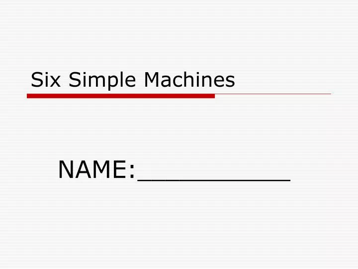 six simple machines