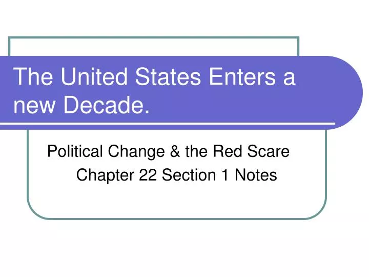 the united states enters a new decade