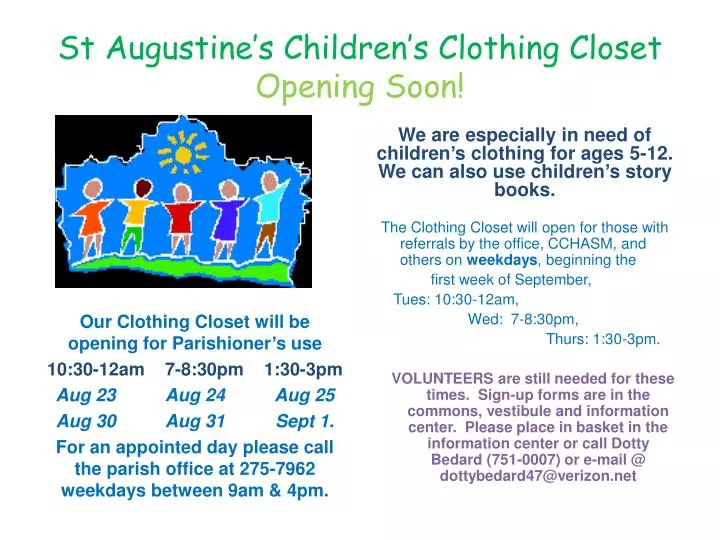 st augustine s children s clothing closet opening soon
