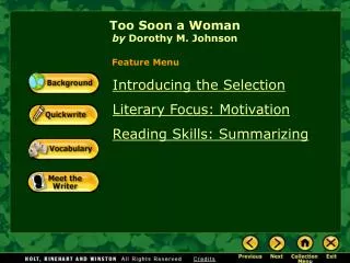 Too Soon a Woman by Dorothy M. Johnson