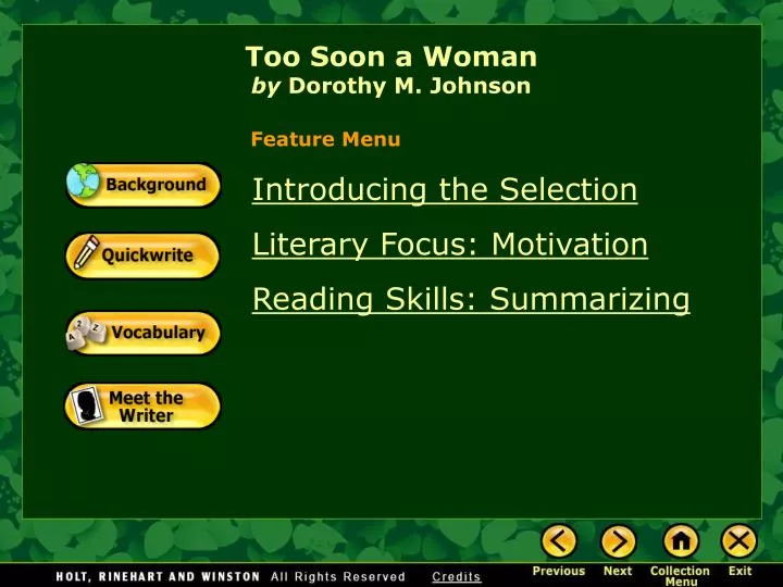 too soon a woman by dorothy m johnson
