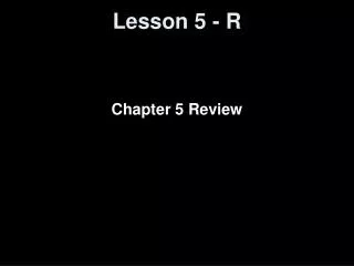 Lesson 5 - R