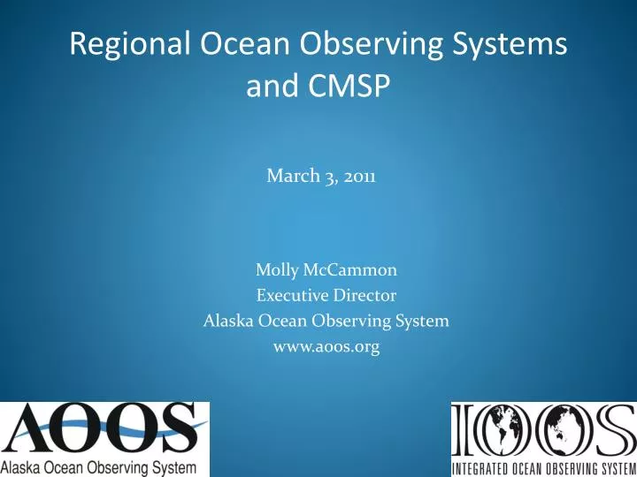 regional ocean observing systems and cmsp