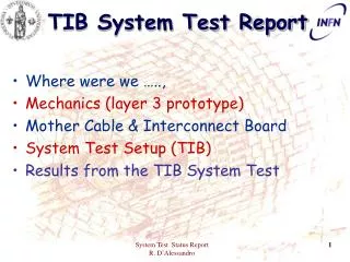 TIB System Test Report