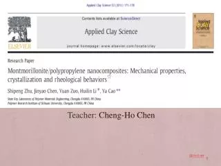 Teacher : Cheng-Ho Chen