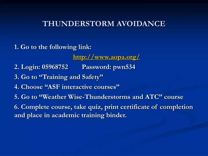 thunderstorm avoidance