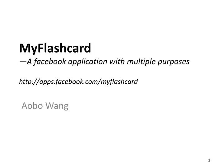 myflashcard a facebook application with multiple purposes http apps facebook com myflashcard
