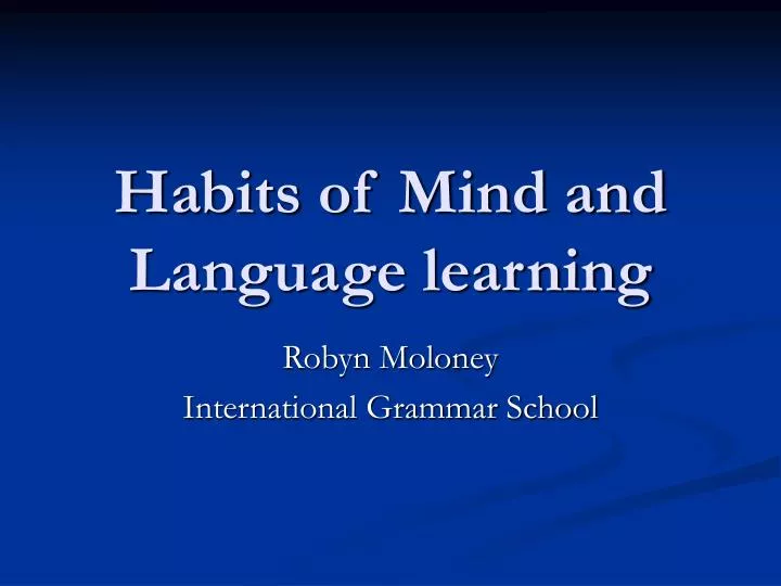 habits of mind and language learning