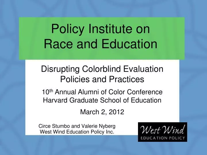 policy institute on race and education