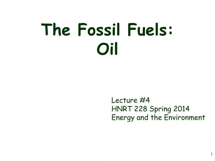 the fossil fuels oil
