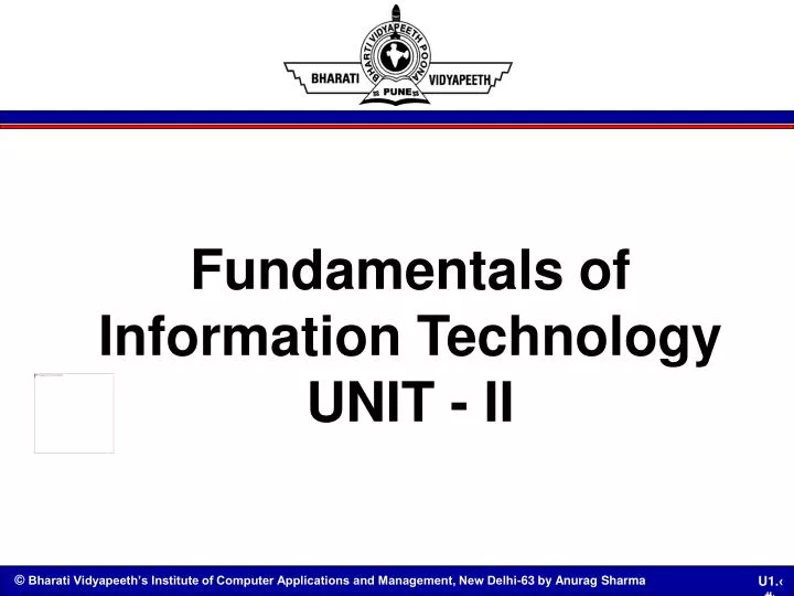 fundamentals of information technology unit ii