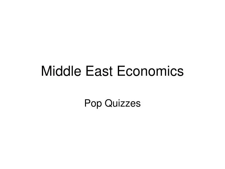 middle east economics