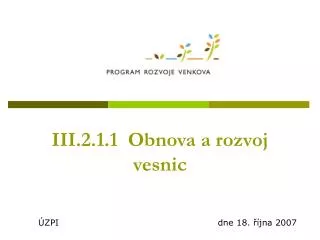 iii 2 1 1 obnova a rozvoj vesnic