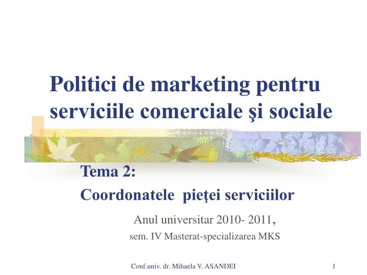 politici de marketing pentru serviciile comerciale i sociale