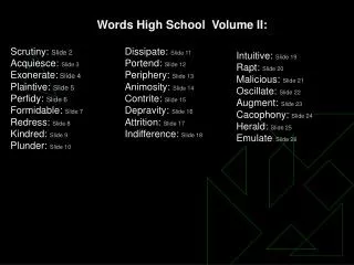 Words High School Volume II: