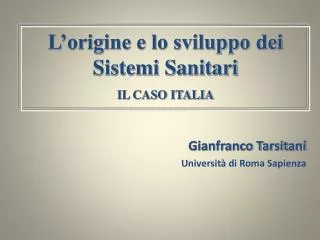 gianfranco tarsitani universit di roma sapienza