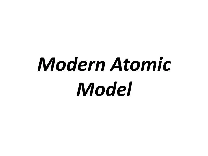 modern atomic model