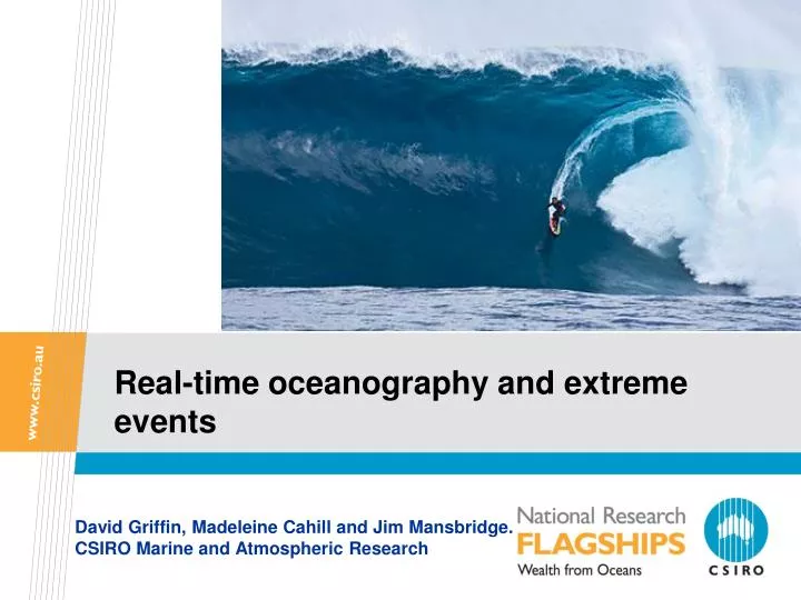real time oceanography and extreme events
