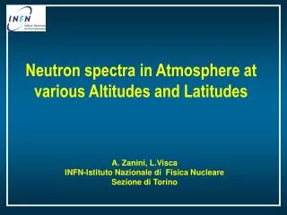 Neutron spectra in Atmosphere at various Altitudes and Latitudes