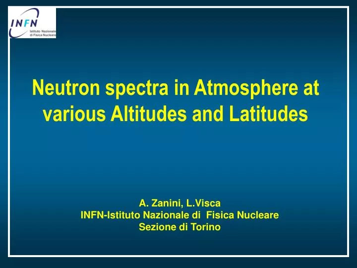 neutron spectra in atmosphere at various altitudes and latitudes