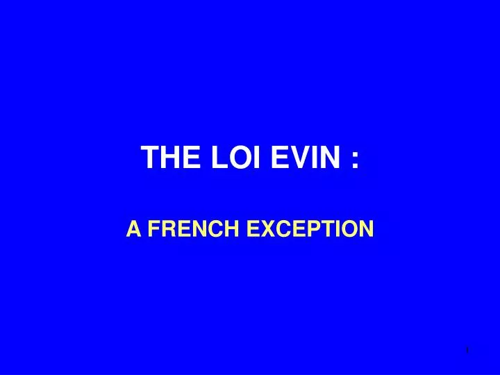 the loi evin