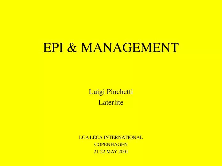 epi management
