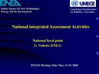 National integrated Assessment Activities