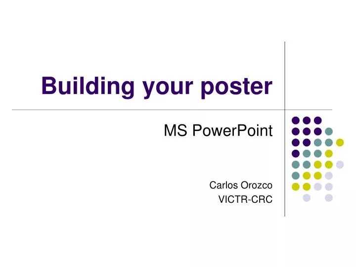 building your poster