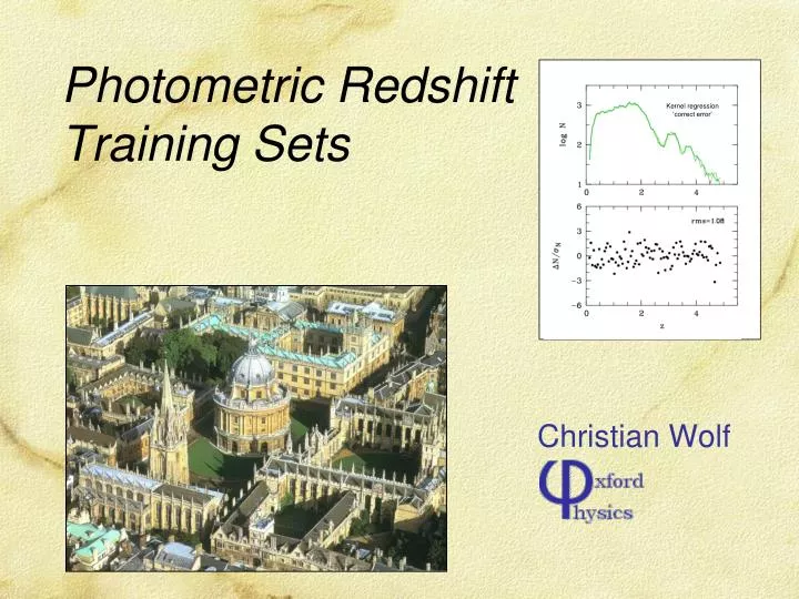 photometric redshift training sets